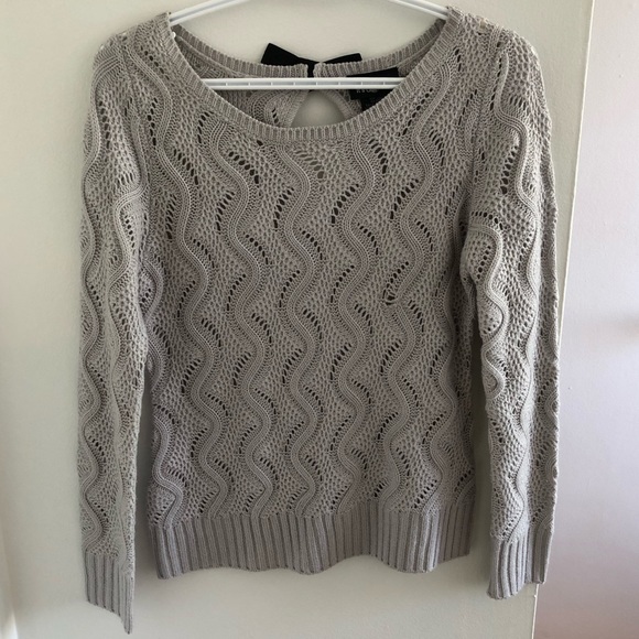 It’s Our Time Grey Knit Sweater with Bow - Picture 2 of 10